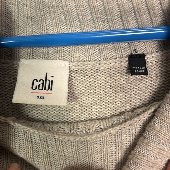 Cabi Gray Cowl Neck Shrug Medium Weight Cable Knit Sweater Size Small - Picture 8 of 11